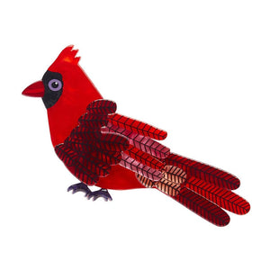 Erstwilder Crimson Cardinal Brooch