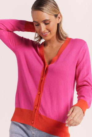 Wear Colour Viscose/Nylon Colour Tip Cardigan WC194F